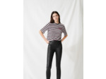 Legging en cuir stretch taille haute
