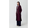 Manteau long croisé laine