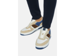 Sneakers Beige En Cuir Et Tissu Technique