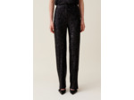 Pantalon droit à sequins noir