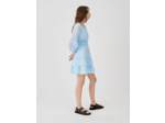 Robe en voile effet froissé à volants