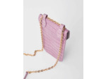 Porte téléphone en cuir embossé croco