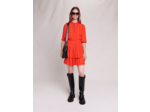 Robe courte satinée smockée