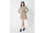 Robe imprimée et smockée en crêpe