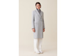 Manteau mi-long tailleur gris clair