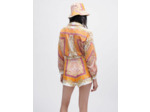 Short en lin imprimé foulard