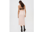 Jupe midi en maille stretch à côtes