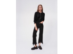 Jean noir taille haute déchiré en bas