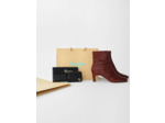 Bottines cuir embossé croco