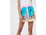 Short sporty en satin imprimé