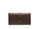 ELSA FACON IGUANA ET CUIR LISSE - Portefeuille Long - Chocolat
