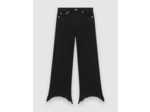 Jean noir taille haute déchiré en bas