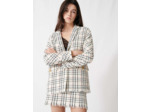 Veste façon tweed à carreaux