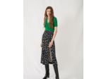 Jupe droite fendues en jacquard imprimé