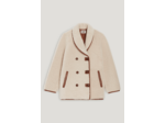 Manteau réversible peau lainée écru