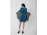 Robe en velours frappé à col fantaisie