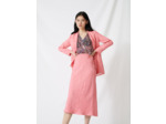 Jupe longue en jacquard satiné