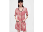 Robe en maille façon tweed à carreaux
