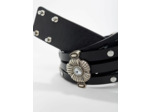 Ceinture en cuir à détails fleurs
