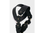 Bandoulière en cuir à fleurs