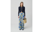 Pantalon droit large à fleurs