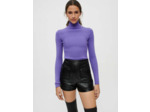 Short en tweed embossé et vinyle noir