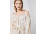 Striped shirt dress with belt
