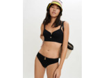 Maillot de bain noir à motifs fleurs