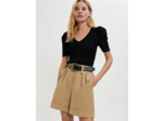 Short en coton à revers