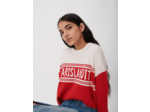 Pull en jacquard bicolore à inscription