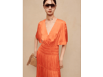 Robe longue satinée