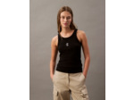 T-SHIRT SANS MANCHES EN COTON RIB