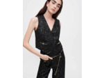Veste sans manches en tweed à sequins