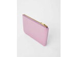 Pochette zippée en cuir embossé