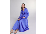Robe longue satinée drapée