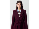 Manteau long croisé laine