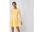 Robe patineuse en jacquard jaune