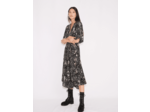 Robe longue imprimée brodée de sequins