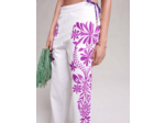 Pantalon large brodé