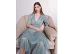 Robe à volants en lurex stretch