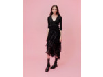 Robe en mix jersey et dentelle sequins