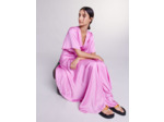 Robe longue satinée