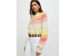 Pull fin à rayures multicolores