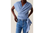 Blouse cache-cœur rayée