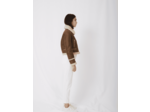 Blouson en cuir intérieur effet fourrure
