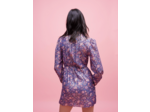 Robe en viscose imprimée métallisée