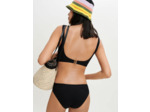 Maillot de bain noir à motifs fleurs