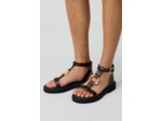 Sandales cuir anneau doré