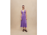 Robe longue satinée