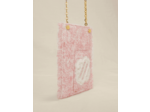 Sac pour téléphone effet tweed rose